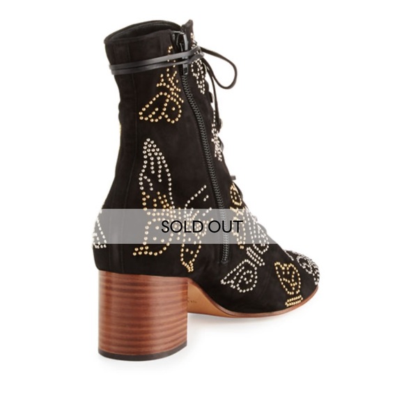 Valentino Butterfly-Studded Lace-Up Boot - Picture 2 of 9